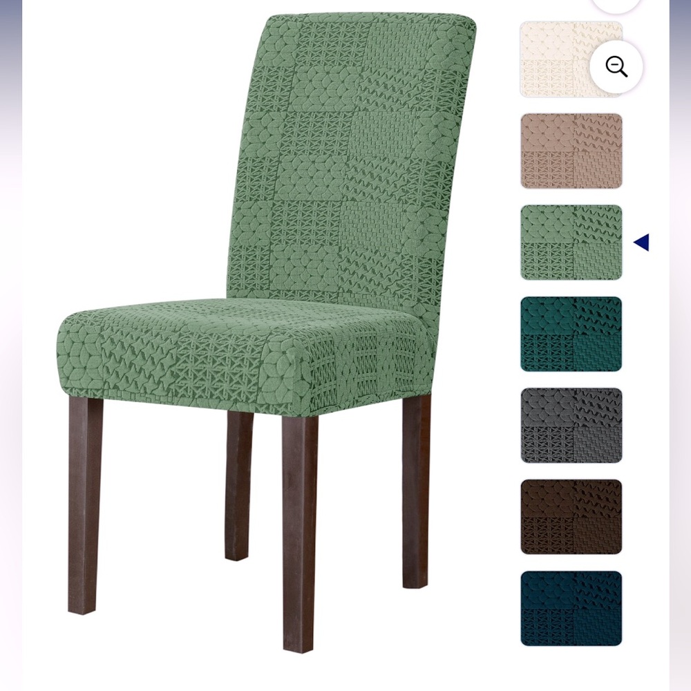 4 Piece Mint Green Chair Slipcovers